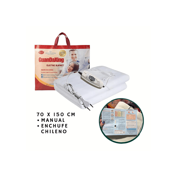 Calienta Camas 1 Plaza Blanco Gris 70x150 Cm Regulable 4