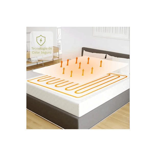 Calienta Cama Blanco Gris 2 Plazas 150x160 Cm Regulable 3