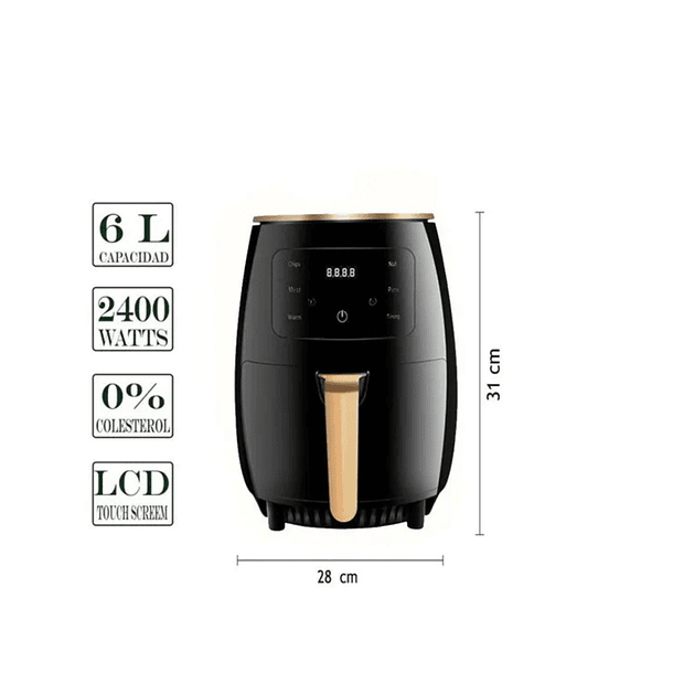 Horno Freidora De Aire Electrica 6l 2400w Airfryer Sin Aceit 3