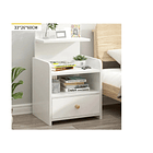 Mesa De Noche clásica con cajon blanco para dormitorio  3