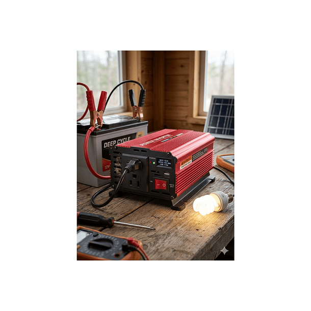 Inversor De Corriente 500w 12v A 220v | Transformador Auto Camioneta | Puerto Usb + Enchufe Universal | Onda Modificada  2