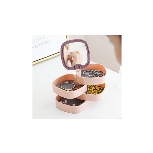 Organizador De Joyas 4 Niveles - Joyero 360o Con Espejo