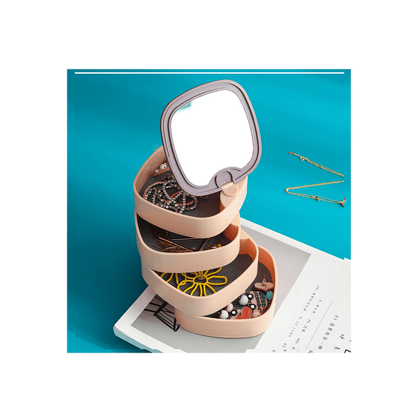 Organizador De Joyas 4 Niveles - Joyero 360o Con Espejo 3