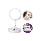 Espejo Con Luz Led Para Maquillaje Plegable + Aumento 1
