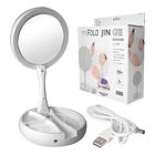 Espejo Con Luz Led Para Maquillaje Plegable + Aumento 4