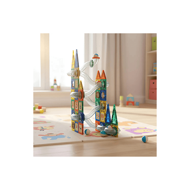 Juego De Bloques Magnéticos 97 Piezas Toboganes Educativos 2