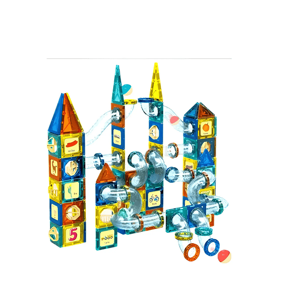 Juego De Bloques Magnéticos 97 Piezas Toboganes Educativos 1