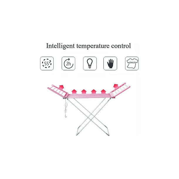 Tendedero Eléctrico Plegable | Secador Rápido De Ropa 18 Barras | Temperatura Ajustable 50-55° | Bajo Consumo 230W | Ideal Para Departamentos 2