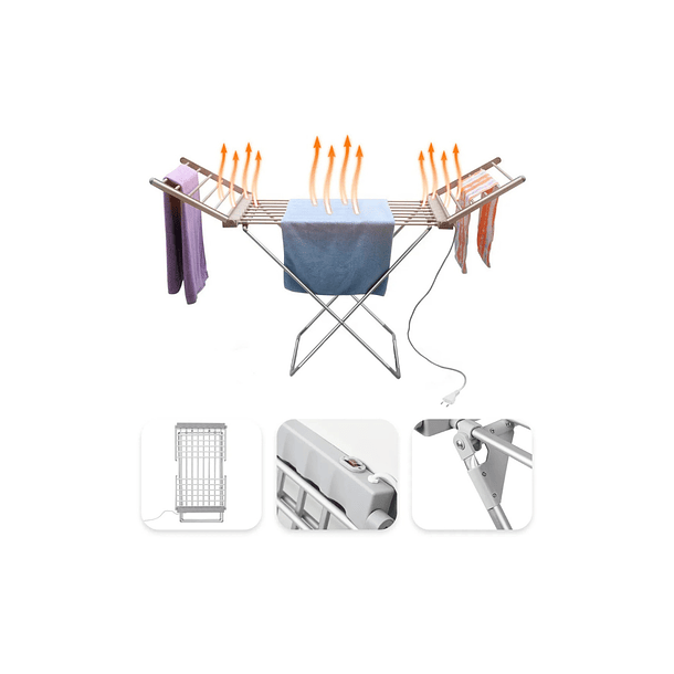 Tendedero Eléctrico Plegable | Secador Rápido De Ropa 18 Barras | Temperatura Ajustable 50-55° | Bajo Consumo 230W | Ideal Para Departamentos 3