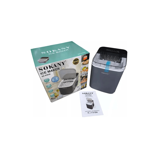 Máquina De Hielo Automática Sokany | 12kg Por Día | Produce Hielo En 6 Minutos | 2 Tamaños De Cubo | Función Autolimpieza | Portátil 2