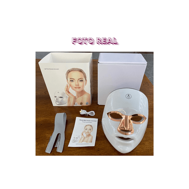 Máscara Facial Terapia De Luz LED Pro | 7 Colores | Cuidado Piel Rejuvenecimiento Acné | Spa En Casa Con Control Táctil 2