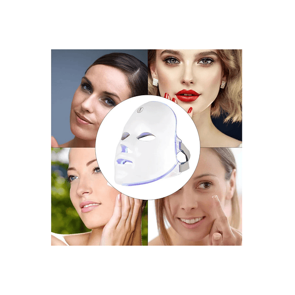 Máscara Facial Terapia De Luz LED Pro | 7 Colores | Cuidado Piel Rejuvenecimiento Acné | Spa En Casa Con Control Táctil 3