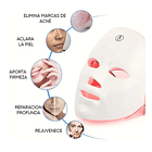 Máscara Facial Terapia De Luz LED Pro | 7 Colores | Cuidado Piel Rejuvenecimiento Acné | Spa En Casa Con Control Táctil 4