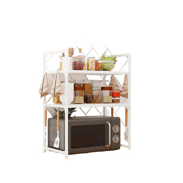 Rack Estante Organizador De Cocina Para Microondas 3 Niveles Blanco  1