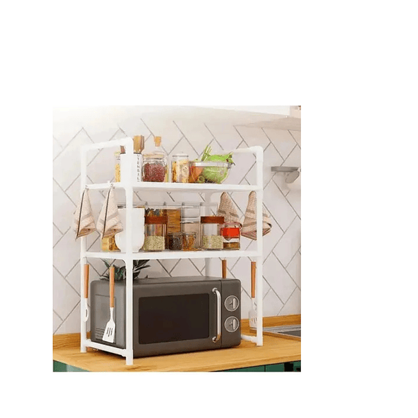 Rack Estante Organizador De Cocina Para Microondas 3 Niveles Blanco  3