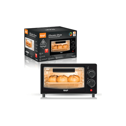 Horno Eléctrico De Mesa Negro Tostador 12l Raf 800w