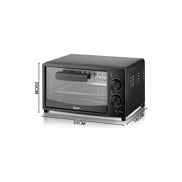 Horno Eléctrico De Mesa Negro Tostador 12l Raf 800w 6