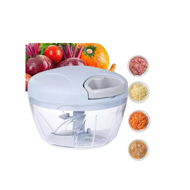 Procesador Picador Triturador Manual De Alimentos Y Verduras Color Transparente 1