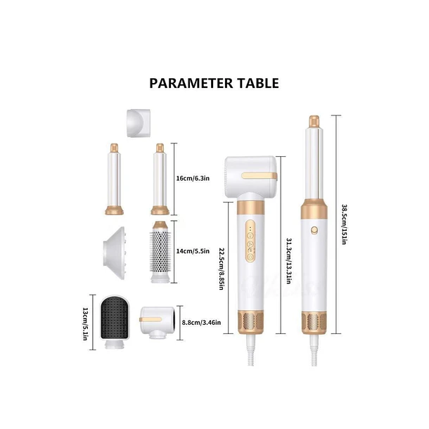 Cepillo Secador y Modelador Profesional Keratin 3D Pro | Potencia 2000W | Kit Multifuncional con Boquillas Intercambiables  3
