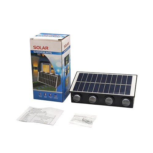 Aplique Solar de Pared Exterior LED - Foco Bidireccional Decorativo Jardín
