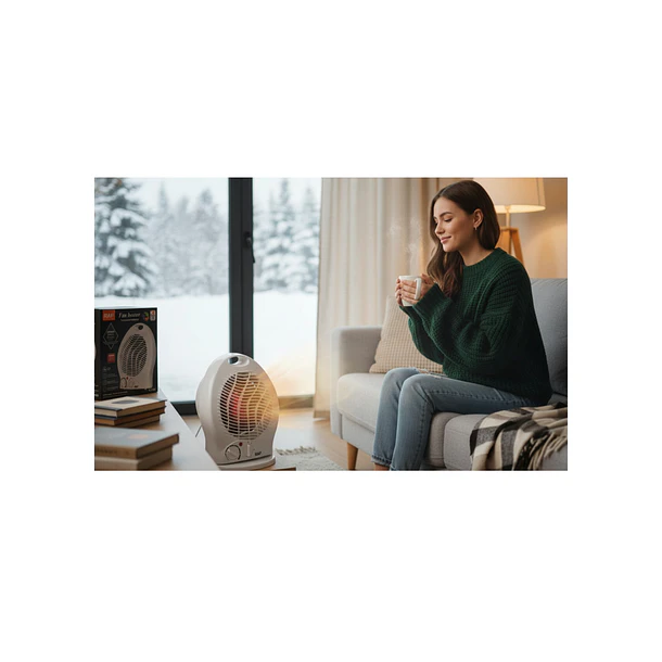 Ventilador Calefactor Eléctrico RAF R.1180 | Potencia 2000W | Termostato Ajustable | Cobertura hasta 15 m² | Protección contra Sobrecalentamiento PTC | Diseño Compacto y Silencioso 5