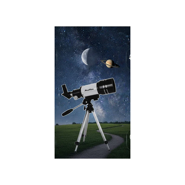 Telescopio Astronómico Azm70300 Trípode Aluminio Ajustable 5