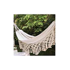 Hamaca Paraguaya Angeles del Hogar Algodón 150x200cm Con Borlas Blanco  2