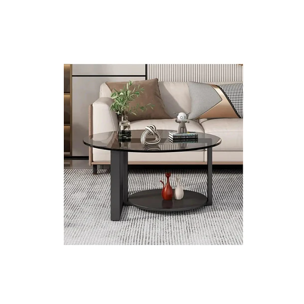 Mesa De Centro Moderna De Vidrio Templado 70x70x46 Cm 2