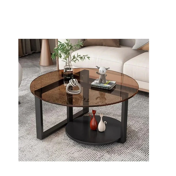 Mesa De Centro Moderna De Vidrio Templado 70x70x46 Cm 3