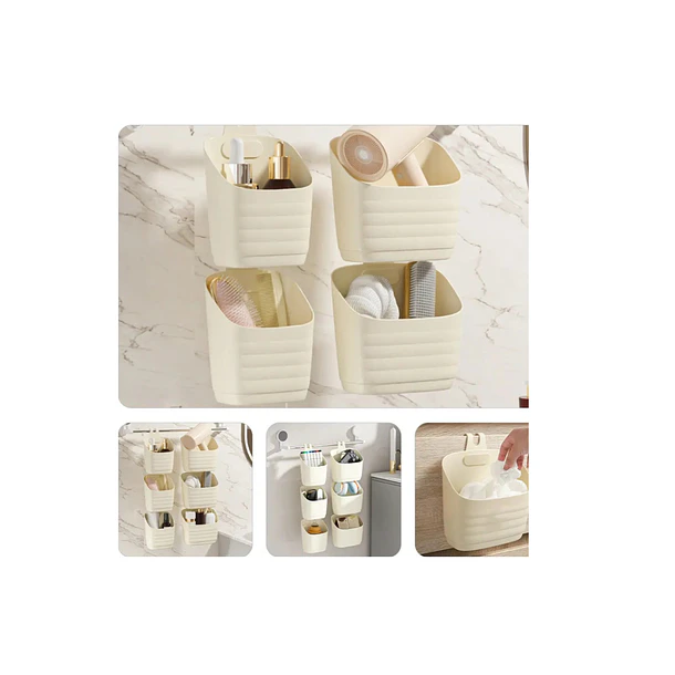Organizador Colgante De Baño Multifuncional Set De 4 Cestas 2