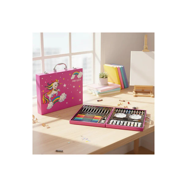Maleta Arte Y Dibujo 49pza Diseño Unicornio Kit Escolar 1