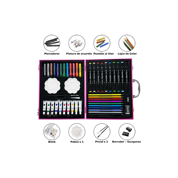 Maleta Arte Y Dibujo 49pza Diseño Unicornio Kit Escolar 4