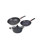 Set Ollas Y Sartenes Antiadherente Tipo Piedra 3 Ollas Wok 5