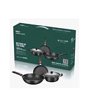 Set Ollas Y Sartenes Antiadherente Tipo Piedra 3 Ollas Wok 1