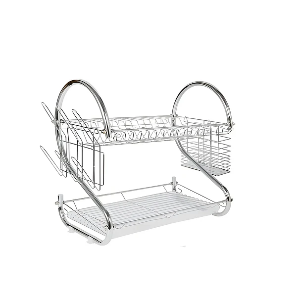 Escurridor Vajilla Chileshop 2 Niveles Acero Inoxidable Plateado  2