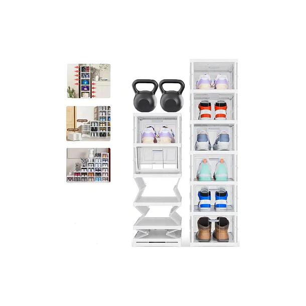 Cajas Organizadoras Apilables Para Zapatos 6 Unidades Plegables Generac 3