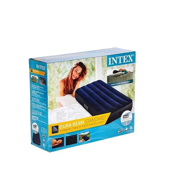 Colchon Inflable 1 Plaza 76x191x25cm Intex 64756 Color Azul 2