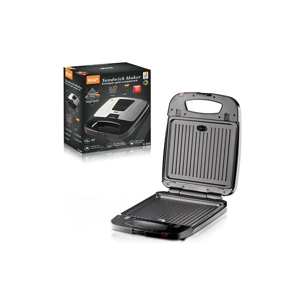 Plancha Y Wafflera Eléctrica 2 En 1 1300w Raf R.589 2