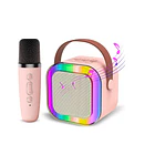 Mini Parlante Con Micrófono Efectos De Sonidos Luz Led 1