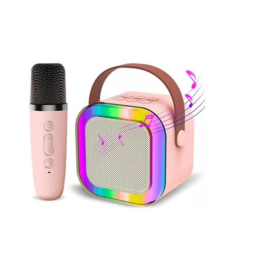 Mini Parlante Con Micrófono Efectos De Sonidos Luz Led