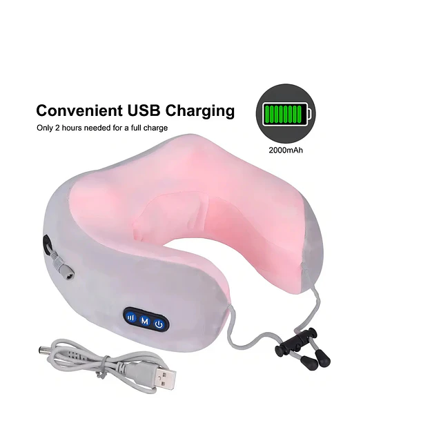 Masajeador Almohada Eléctrico Cuello Cervical Recargable  2