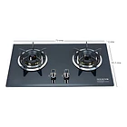 Encimera a gas 2 platos cocina tope de vidrio con chispero marca genérica color negro 3