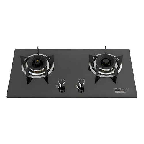Encimera a gas 2 platos cocina tope de vidrio con chispero marca genérica color negro