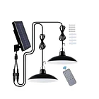 Lampara Solar Doble Colgante 240w + Panel Solar + Control Xl Estructura Negro 4