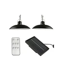 Lampara Solar Doble Colgante 240w + Panel Solar + Control Xl Estructura Negro 2