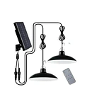 Lampara Solar Doble Colgante 240w + Panel Solar + Control Xl Estructura Negro 1