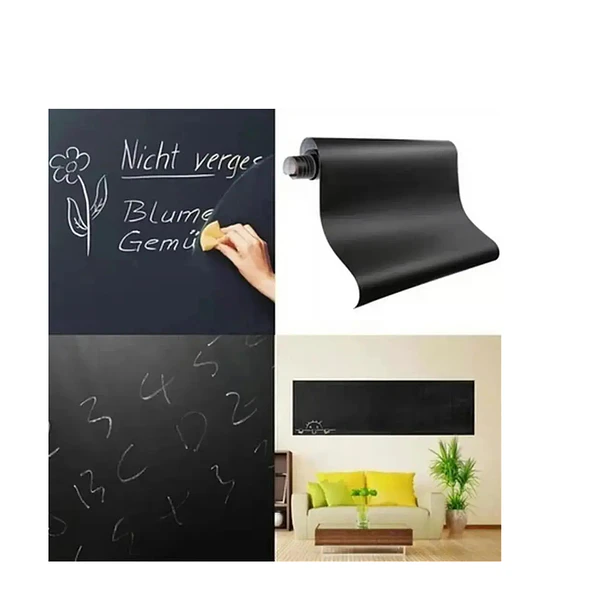 Pizarra Adhesiva negra más tizas de colores color negro 4