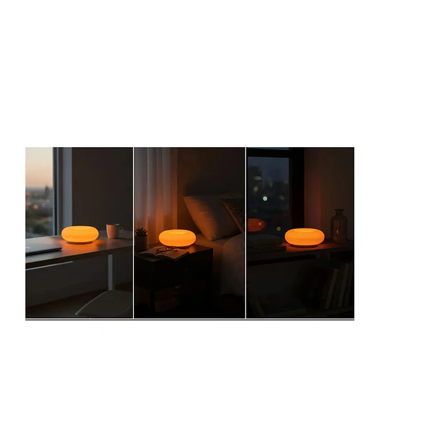 Lámpara Led Dona Naranja Inalámbrica Usb-c Touch Mesa Pared 2