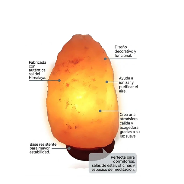 Lámpara De Sal Del Himalaya Natural Ionizadora Decorativa 4