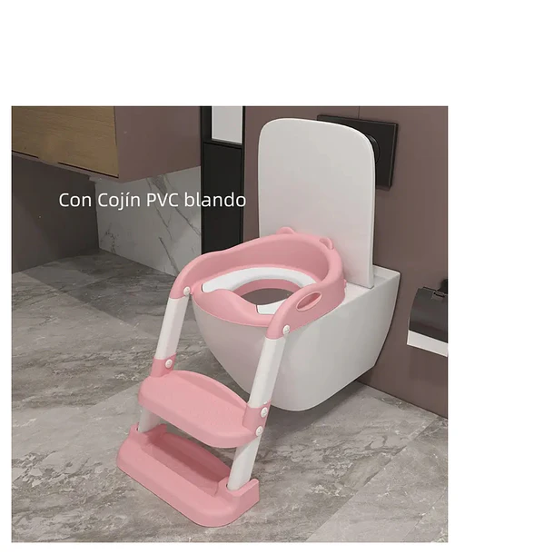 Asiento de Entrenamiento para Baño para Niños con Escalera Antideslizante, Taburete Plegable Infantil  7